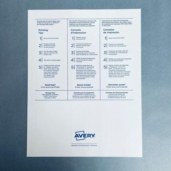 Avery UltraDuty GHS Chemical Labels for Laser Printers 48 Sheets Lab Equipment: Other Lab Equipment Avery