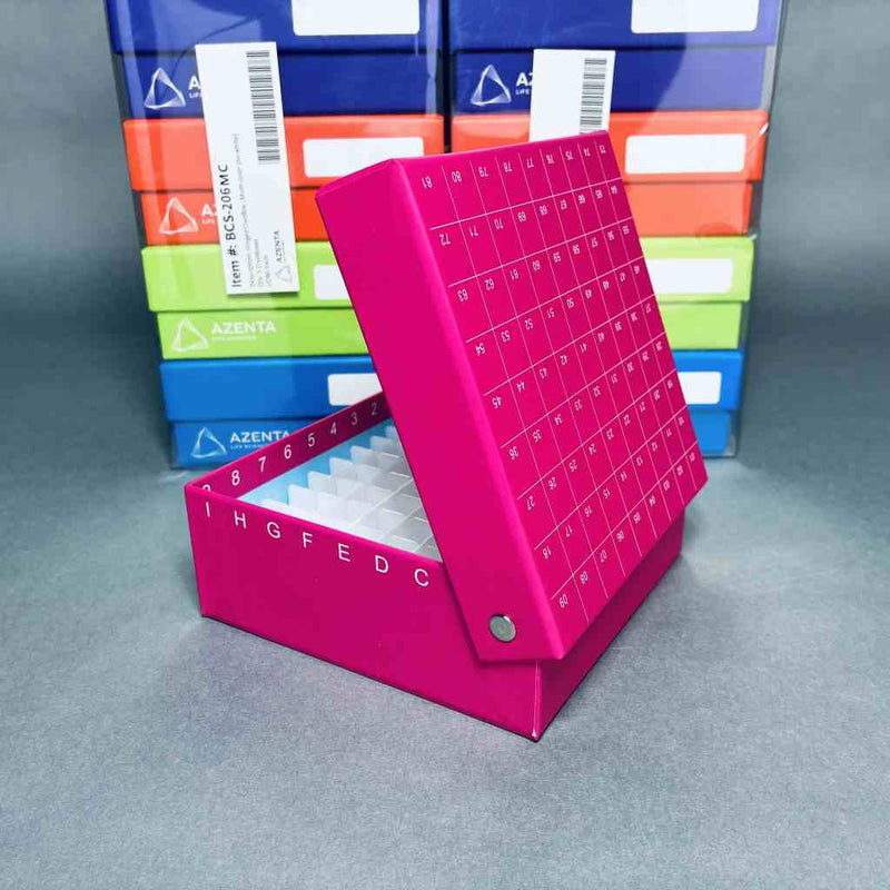 Azenta TruCool Hinged Lid CryoBox 81-Place Multi Colored Pack of 10 Boxes Other Medical & Lab Equipment Azenta