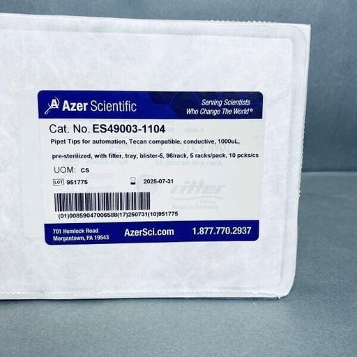 Azer Pipette Tips 1000 ul Filtered Conductive Sterile Case of 50 Racks Pipettes & Pipette Tips Azer Scientific