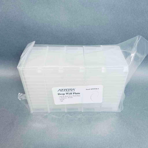 Azzota Deep Well Microplate V-Bottom 96 Well 2 ml Sterile Total of 25 Plates Microplates Azzota