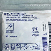 BD Microtainer Tubes with FE Glycolytic Inhibitor 7 packs of 50 Tubes Each Other Becton Dickinson