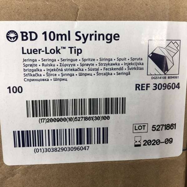 BD Syringe 10 ml Luer Lock Pack 100 Syringes Other Becton Dickson