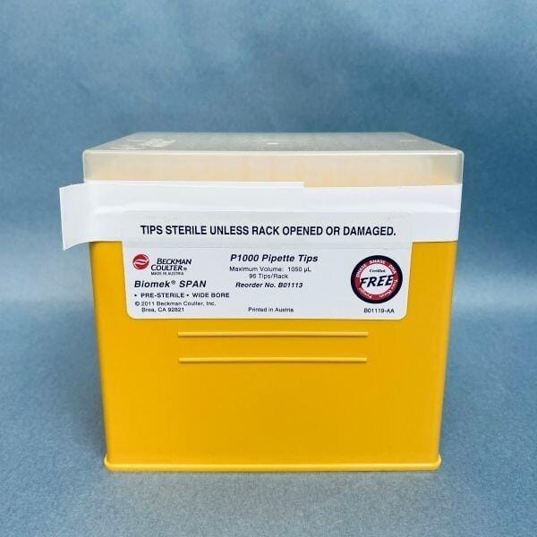 Beckman Coulter Pipette Tips P1000 Span-8 Sterile 1000 ul Total of 480 Tips Pipettes & Pipette Tips Beckman Coulter
