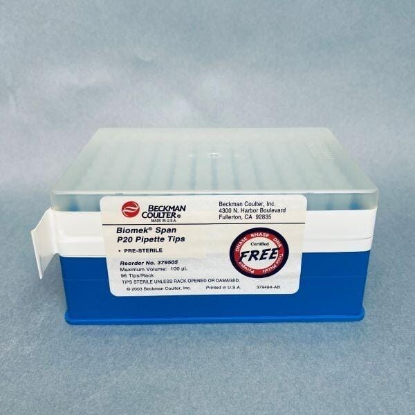 Beckman Coulter Pipette Tips P20 Span-8 Sterile 100 ul Total of 960 Tips Pipettes & Pipette Tips Beckman Coulter