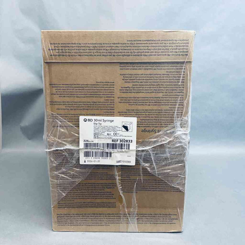 Becton Dickinson Slip Tip Syringe 30 ml Case of 224 Syringes Luer Becton Dickinson