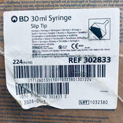 Becton Dickinson Slip Tip Syringe 30 ml Case of 224 Syringes Luer Becton Dickinson