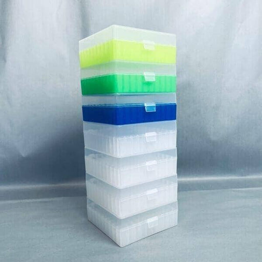 Bel-Art Freezer Storage Box 100 Place Assorted Colors Total of 7 Boxes Tube Racks Bel-Art
