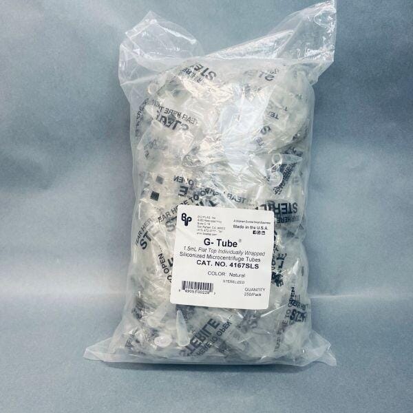 BIO PLAS G-Tube Individually Wrapped Sterile Centrifuge Tubes 1.5 mL Pack of 250 Tubes Centrifuge Tubes Bio Plas