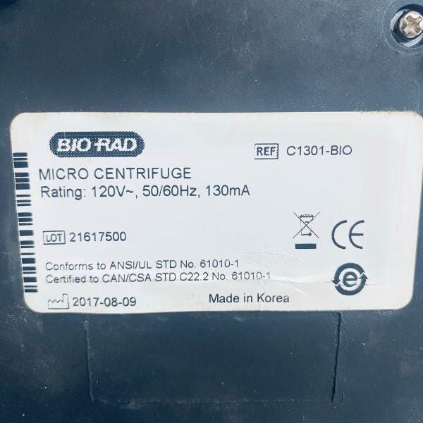 Bio-Rad Mini Centrifuge 120 V 6000 rpm Centrifuges Bio-Rad
