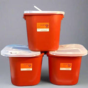 Biohazard Sharps Container 8 Gallon with Funneled Vertical Drop Lid Lot of 3 Sharps Containers Unbranded