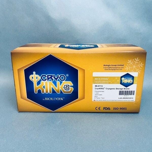 Biologix CryoKING Cryogenic Storage Boxes Blue 100 Well Case of 12 Boxes Tube Racks Biologix