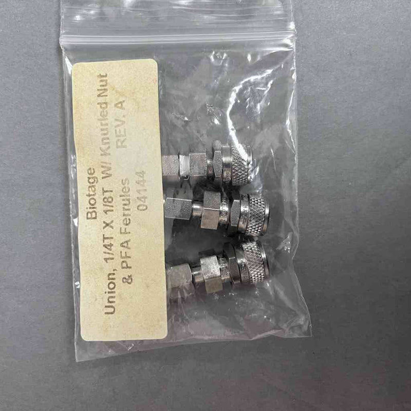 Biotage 04144 Union 1/4 x 1/8 with Knurled Nut and PFA Ferrules Pack of 3 Unions Lab Equipment: Other Lab Equipment Biotage