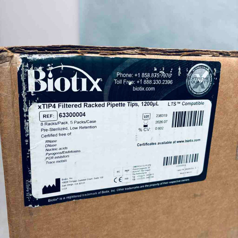 Biotix xTIP4 Pipette Tips Filtered 1200 ul Case of 40 Racks Pipets & Pipette Tips Biotix