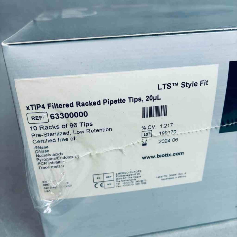 Biotix xTIP4 Pipette Tips Filtered Micro Volume 20 ul Case of 40 Racks Pipets & Pipette Tips Biotix
