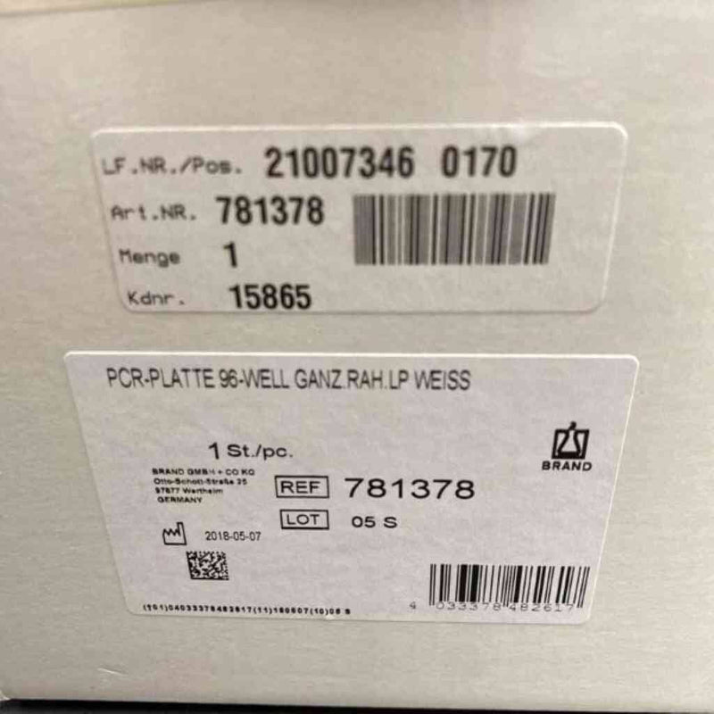 Brand Microplate 96 Well Skirted White Sealed 25 Plates Petri Dishes/Culture Plates Brand Life Science