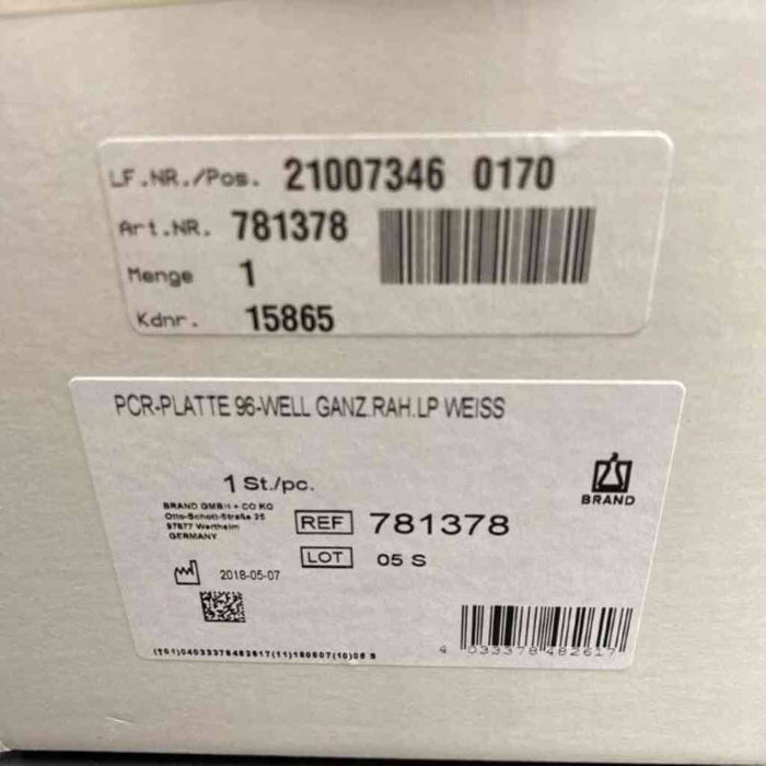 Brand Microplate 96 Well Skirted White Sealed 25 Plates Petri Dishes/Culture Plates Brand Life Science