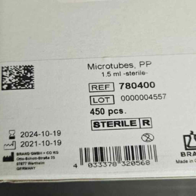 BrandTech Centrifuge Tube with Lid 1.5 ml PP 450 Tubes Centrifuge Tubes BrandTech