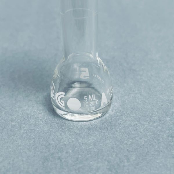 Chemglass Volumetric Flask 5 ml Glass with #13 PTFE Stopper Total of 3 Flasks