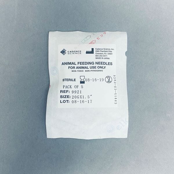 Cadence Animal Feeding Needle 20G Malleable 304 Stainless Steel 19 Packs of 5 - 95 Needles Total Animal Science Cadence Science