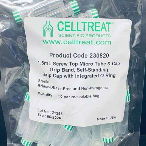 CellTreat 230820 Micro Tube and Cap 1.5 ml Lab Consumables::Tubes, Vials, and Flasks Celltreat