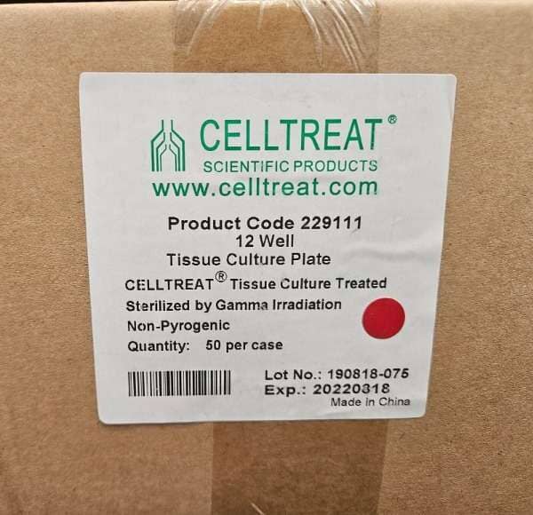 Celltreat Microplate 12 Wells Case of 50 Plates Lab Consumables::Storage and Culture Plates CELLTREAT