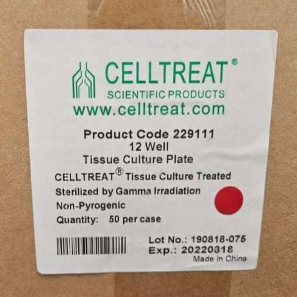 Celltreat Microplate 12 Wells Case of 50 Plates Lab Consumables::Storage and Culture Plates CELLTREAT