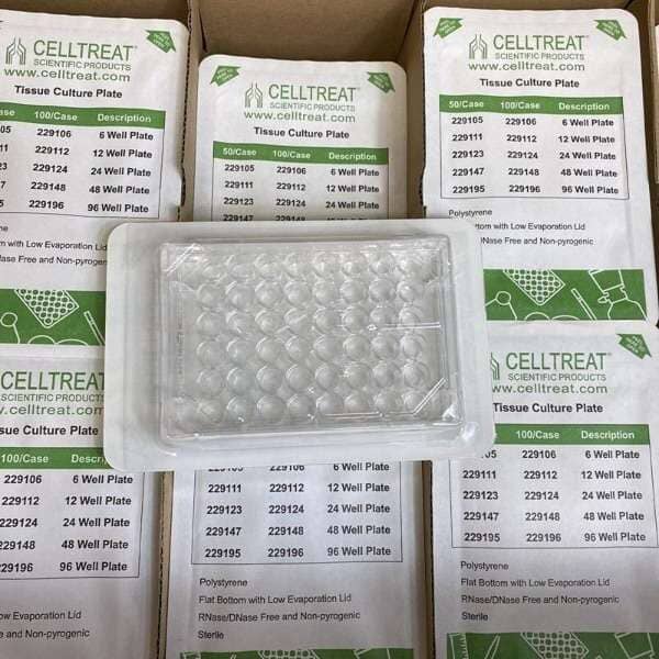 CellTreat Microplate with Lid 48 Well Individually Sealed 50 Plates Lab Consumables::Storage and Culture Plates CELLTREAT