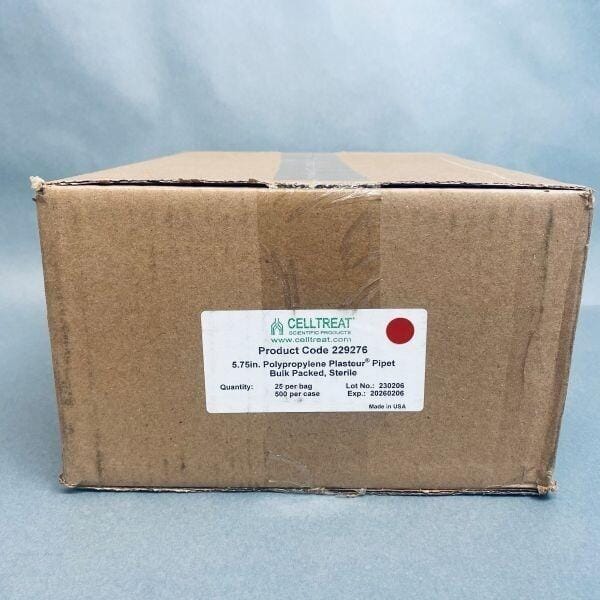 CELLTREAT Pasteur Pipet 5.75 in. Polypropylene Sterile Case of 500 Pipets Pipettes & Pipette Tips Celltreat
