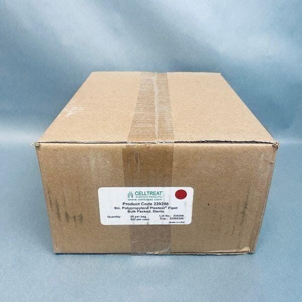CELLTREAT Pasteur Pipet 9 in. Polypropylene Sterile Case of 500 Pipets Pipettes & Pipette Tips Celltreat