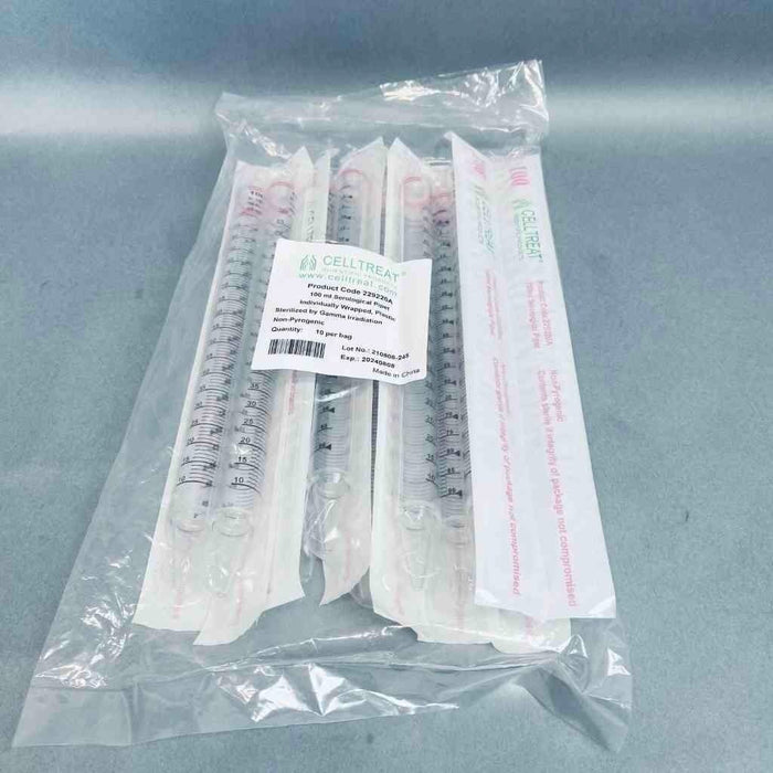CellTreat Serological Pipette 100 ml Individually Wrapped Total of 50 Pipets Pipets & Pipette Tips Celltreat