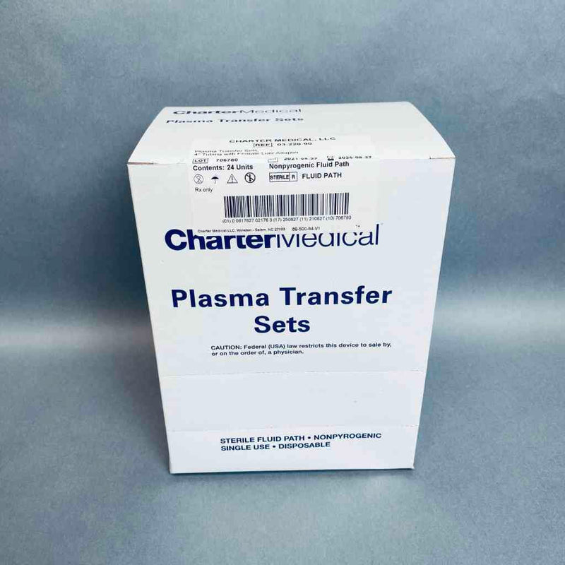 Charter Medical Plasma Transfer Set 4 in. Tubing with Female Luer Adapter Total of 93 Units Life Sciences Trading