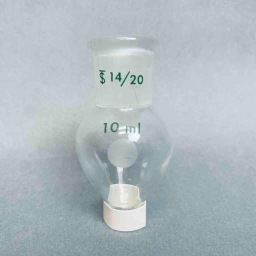 Chemglass 10 ml Pear Shaped Flasks Heavy Wall 14/20 Outer Joint - Lot of 6 Flasks Lab Flasks Chemglass