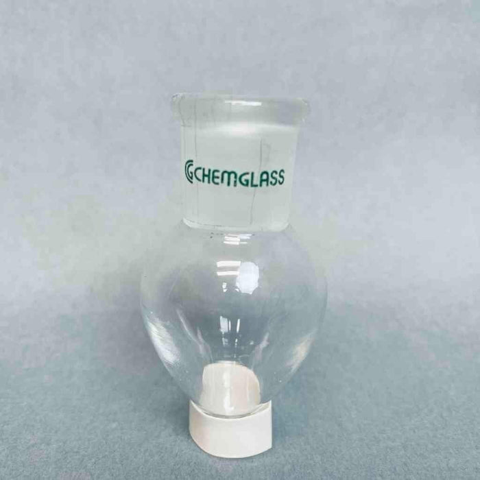 Chemglass 10 ml Pear Shaped Flasks Heavy Wall 14/20 Outer Joint - Lot of 6 Flasks Lab Flasks Chemglass