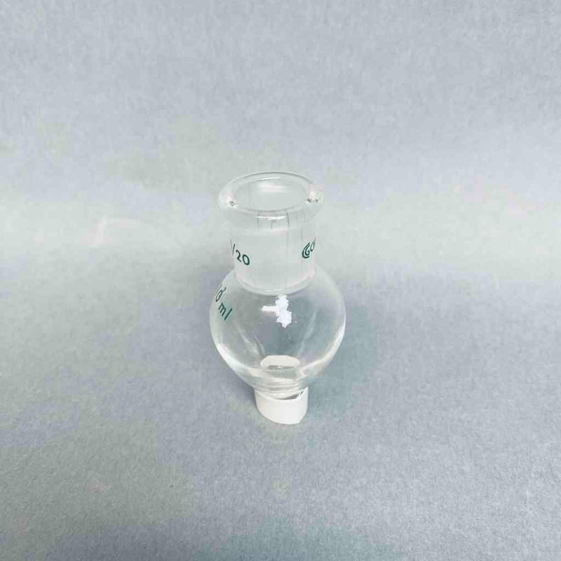 Chemglass 10 ml Pear Shaped Flasks Heavy Wall 14/20 Outer Joint - Lot of 6 Flasks Lab Flasks Chemglass