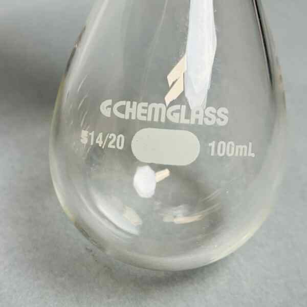 Chemglass 100 ml Single Neck Evaporating Flask 14/20 Outer Joint Set of 6 Glassware Chemglass