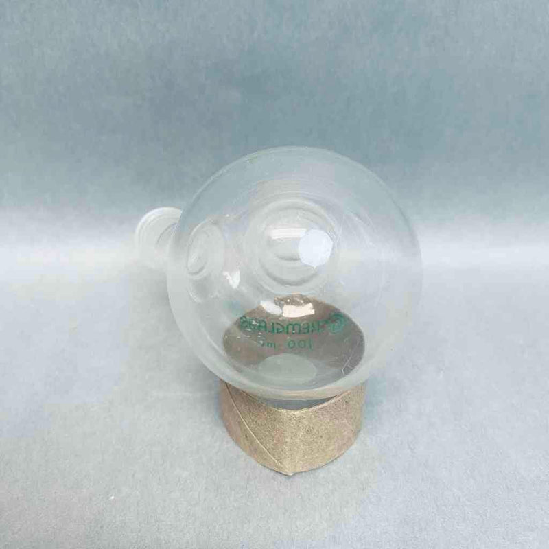 Chemglass 2 Neck Heavy Wall Round Bottom Flask 19/22 CN 14/20 SN 100 ml Angled Jointed Glassware Chemglass