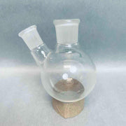 Chemglass 2 Neck Heavy Wall Round Bottom Flask 19/22 CN 14/20 SN 100 ml Angled Jointed Glassware Chemglass