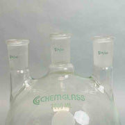 Chemglass 2000 ml Round Bottom 3 Neck Flask Heavy Wall 24/40 Standard Taper Outer Joints Glassware Chemglass