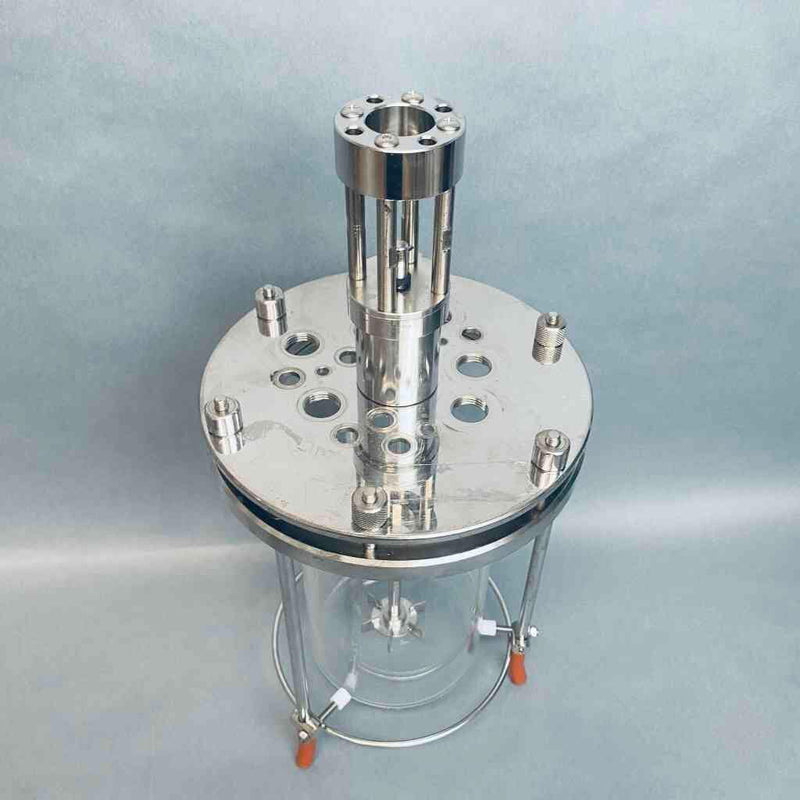 Chemglass 2L Bioreactor Vessel with Agitator Assy, Headplate, and Stand Bioreactors & Fermenters Applikon