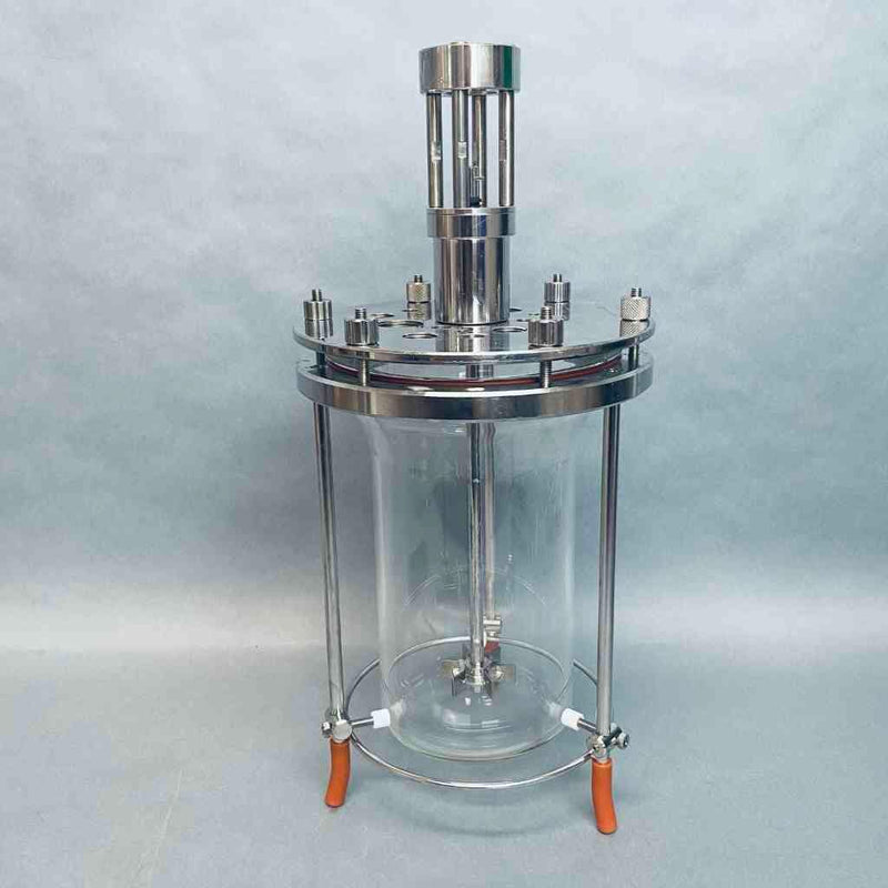 Chemglass 2L Bioreactor Vessel with Agitator Assy, Headplate, and Stand Bioreactors & Fermenters Applikon