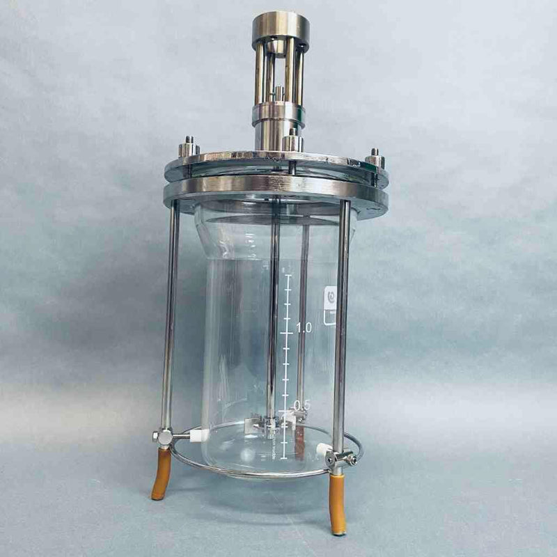 Chemglass 2L Bioreactor Vessel with Agitator Assy, Headplate, and Stand Bioreactors & Fermenters Applikon