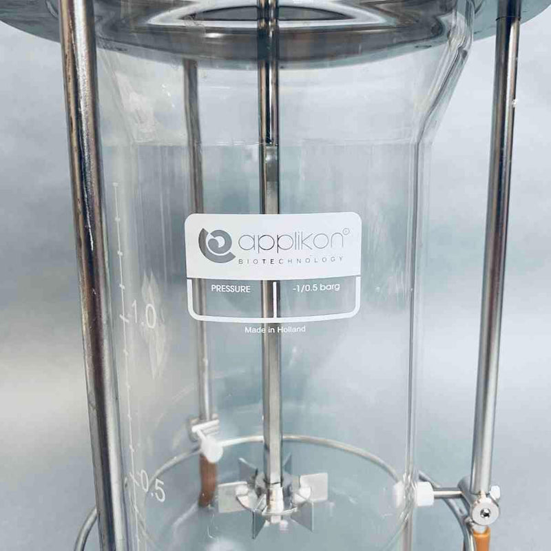 Chemglass 2L Bioreactor Vessel with Agitator Assy, Headplate, and Stand Bioreactors & Fermenters Applikon