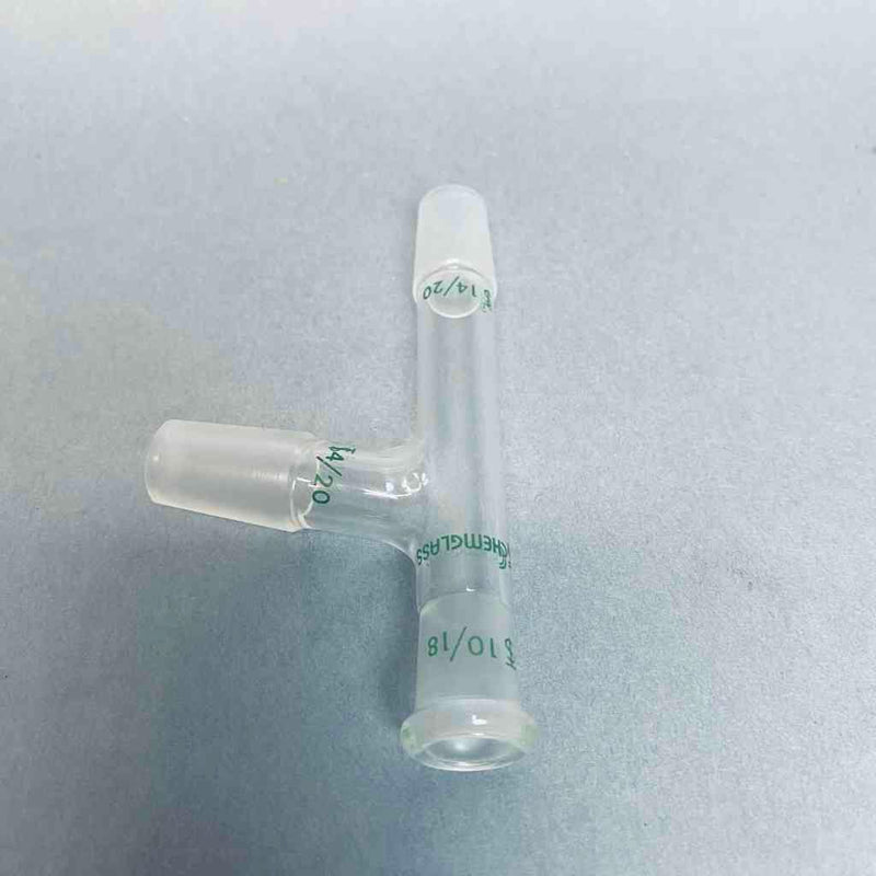 Chemglass 3 Way Adapter 14/20 Inner Joints 10/18 Thermometer Joint Jointed Glassware Chemglass