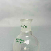 Chemglass 50 ml Round Bottom Flask 14/20 Outer Joint Set of 8 Glassware Chemglass