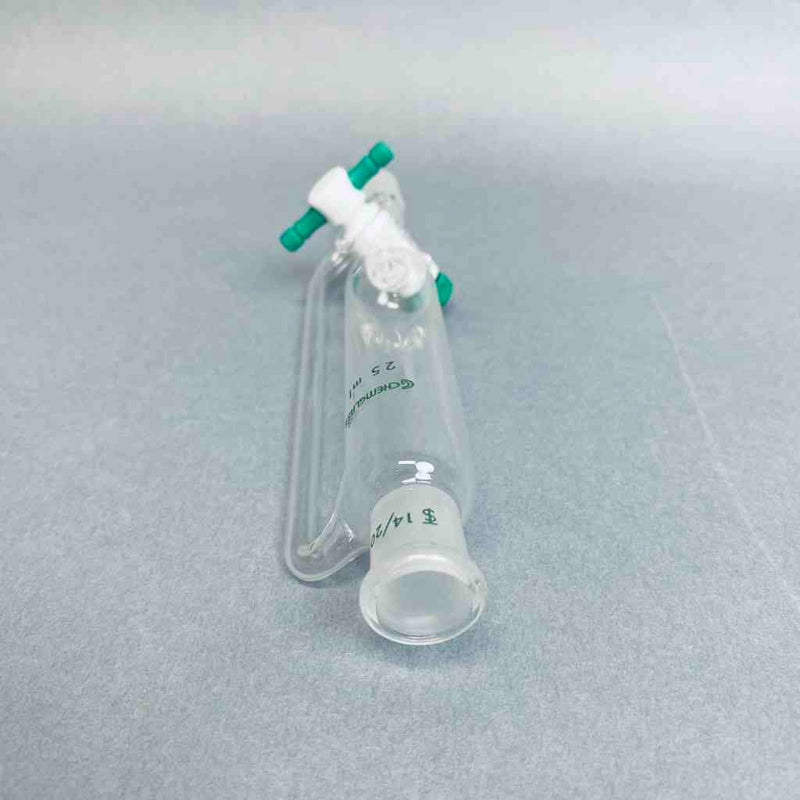 Chemglass Addition Funnel 25 ml 14/20 Joint PTFE Stopcock with 14/20 Stopper Jointed Glassware Chemglass