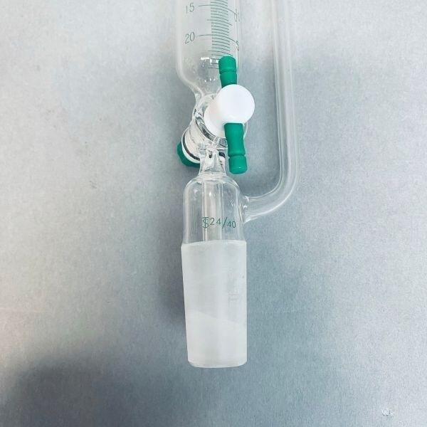 Chemglass Addition Funnel 25 ml Graduated 24/40 Joint with PTFE Stopcock Jointed Glassware Chemglass