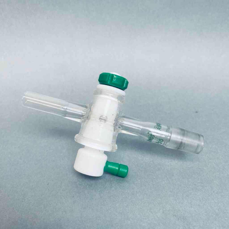 Chemglass Airfree Schlenk Flushing Adapter 14/20 Inner Joint with PTFE Stpk Glassware Adapters Chemglass