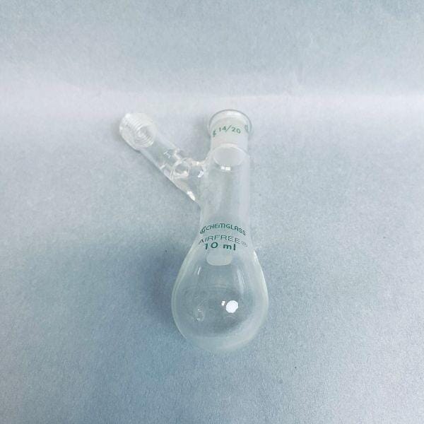Chemglass Airfree Schlenk Reaction Flask 10 ml 14/20 Outer Joint Lot of 3 Flasks Jointed Glassware Chemglass