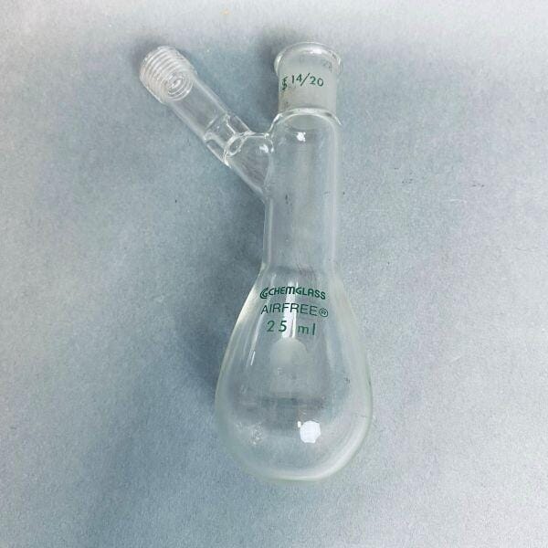 Chemglass Airfree Schlenk Reaction Flask 25 ml 14/20 Outer Joint Jointed Glassware Chemglass