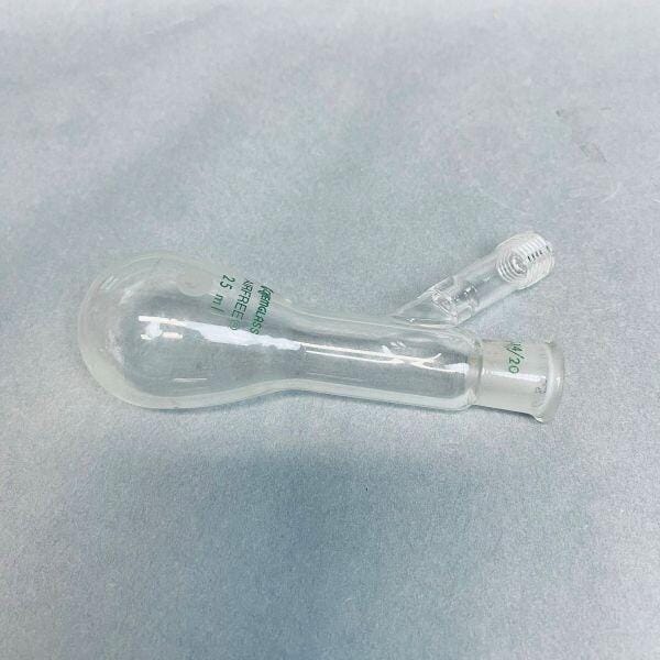Chemglass Airfree Schlenk Reaction Flask 25 ml 14/20 Outer Joint Jointed Glassware Chemglass